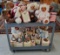 2 Tier Cart Full of Raikes Wood Faced Teddy Bears & Windsor Bears of Cranberry Commons Figurines