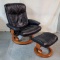 Used Black Leather Large President Recliner 