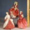 Royal Doulton Blithe Morning HN 2065, The Ermine Coat HN 1981, and Top O? the Hill HN 1834