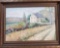 Signed JWH Oil On Board Farrm Landscape