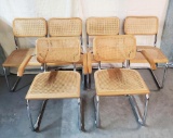 Set Of 6 Marcel Breuer Cesca Mid Century Side Chairs Made In Italy