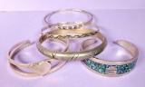 5 Vintage Taxco Sterling Silver Bracelets