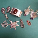 Lot Of Art Deco Sterling Silver Jewelry