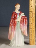 Royal Doulton Olivia HN 1995 Elegant Lady Figurine Holding a Bouquet of Peace Lilies
