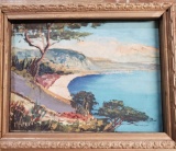 Signed Coastal Landscape Oil On Canvas