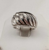 10K White Gold Cut Work Ring