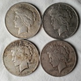 4 US Silver Peace Dollars - Two 1922, 1922-S and 1924