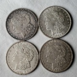 4 US Morgan Silver Dollars -2 1921 and 2 1921-D
