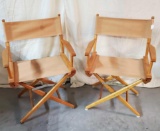 Pair Of Mid Century Modern Telescope Granville New York Director Chairs