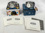 Two Fossil PR5196 Sport Collection Stainless Steel Brushed Silvertone Dial 100M Mens Watches