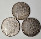 3 Morgan Silver Dollars - 1880, 1883 and 1890