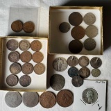 Tray of Antique US Silver, Copper and Other Coins 1803-1907 Including Some Worn, Altered and Punched