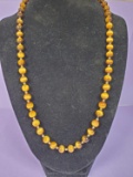 Tiger Eye & 14k Gold Beaded Necklace on 14k Gold Chain