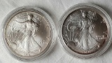 1998 and 2000 American Silver Eagle 1 oz Fine Silver One Dollar Bullion Coins
