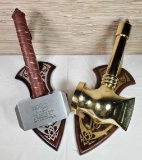 2 Marvel Limited Ed. Hammers on Stands - Thor & Stormbreaker