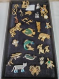 Tray of Vintage Animal Pins