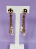 Timeless Vintage Italian Cazzola 18k Gold Dangle Earrings