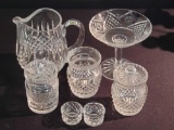 Waterford Cut Crystal Pitcher, Compote, 3 Marmalades and 2 Salts