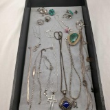 Tray Lot Of Sterling Silver Jewelry