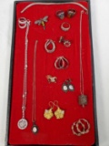 Tray of Sterling Silver Jewelry