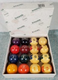 Set of Vintage Aramith Belgian Pool Table Balls with Stars in Orig. Box