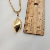 18K Yellow Gold Chain with 14K Yellow Gold Foot Ball Pendant