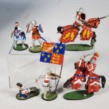 6 Alymer Banners Forward Medieval Knights Military Miniatures in Metal Boxed Figure Sets