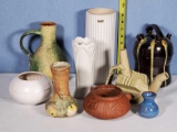 9 Mid Century Pottery Vases and Vessels - Van Briggle, Weller Baldin, Studio, Matt Glaze and More