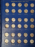 Roosevelt Dimes1946-1969 Whitman Album 9414, Complete 55 BU UNC Coins