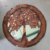 1997 Round Copper Tree Frame Art Mirror