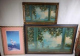 3 Framed Maxfield Parrish Prints