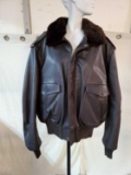 Brown Leather Schott Bomber Style Jacket