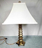 Retro Vintage MCM Brass Pagoda Form Table Lamp