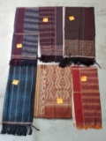 6 Vintage Hand Dyed & Woven Indonesian Ikat Textiles