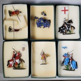 6 Alymer Banners Forward Medieval Knights Military Miniatures in Metal Boxed Figure Sets