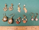 5 Pair Of 14K Yellow Gold Ear Rings