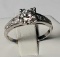 1/2 ct Blue White Colorless Diamond Set In Platinum Engagement Ring