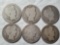 6 Rare Date Barber Silver Dollars -1904-S, 1905-O, 1905, 1910, 1913-D, 1913-S