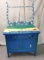 Adorable Kitschy Cat Hand Painted Wash Stand