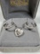 14k Gold White Gold Heart Pendant & Pierced Earrings