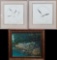 Walter (Wally) Osteen Oil on Board & 2 Embossed Prints by Richard E. Williams