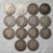 14 Mixed Date Barber Silver Half Dollars