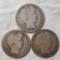 3 Rare Key Date Barber Silver Half Dollars - 1913, 1914 and 1915