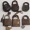 Lot of 6 Yale & Yale & Towne Padlocks 4 With Keys