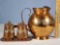 Victoria Taxco Copper and Stering Pitcher, Cream adn Sugar with Tray