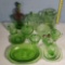 Sylvan Parrot, Princess, Cherry Blossom, Kitchen and other Green Depression Glass