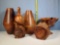 Treen Wood Carved Vessels and Boxes