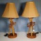 Pair of MCM Rattan Table lamps