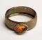 14K Yellow Gold Acid Finish Citrine Ring