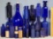 22 Antique and Collectible Cobalt Blue Glass Bottles
